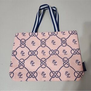 Estée Lauder pink Canvas Tote Bag, clasdic “EL” design. nwt .